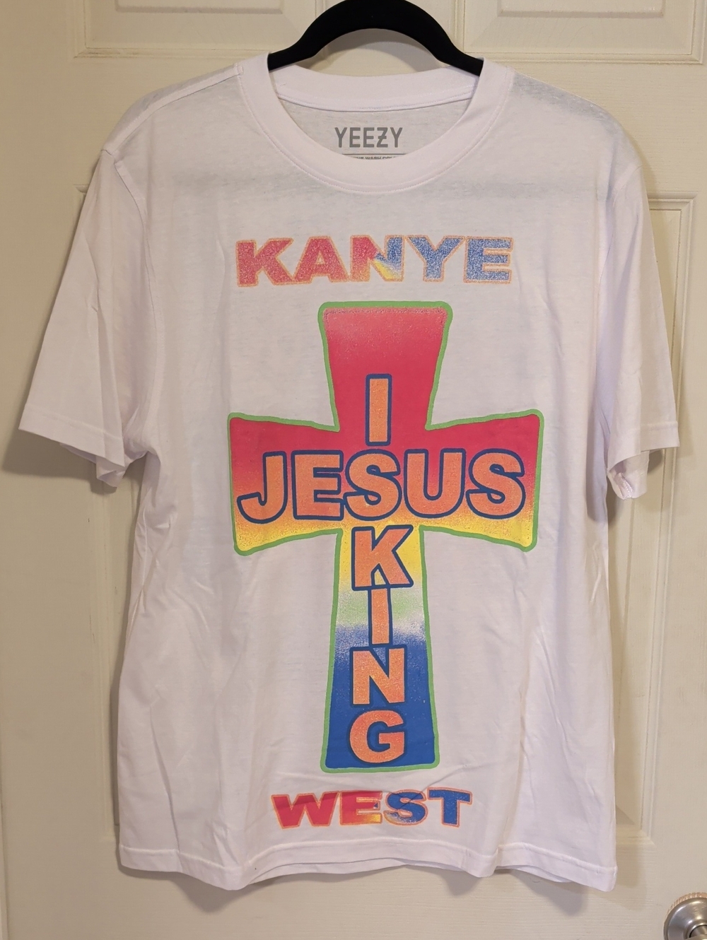 NWOT Kanye West x AWGE Jesus Is King Cross T-Shirt White size X-Large